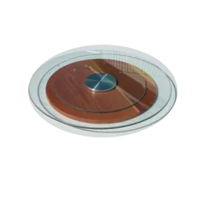 Wood Lazy Susan With Glass